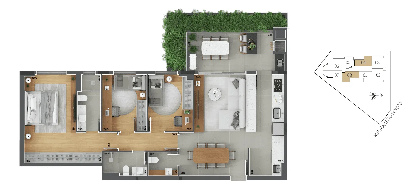Planta do apartamento — referência sangiovese apartmento tipo 4 e 8