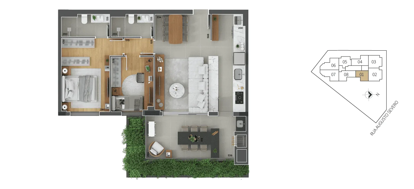 Planta do apartamento — referência sangiovese apartmento tipo 01