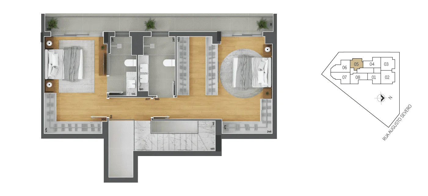 Planta do apartamento — referência sangioveses cobertura tipo 5 superior
