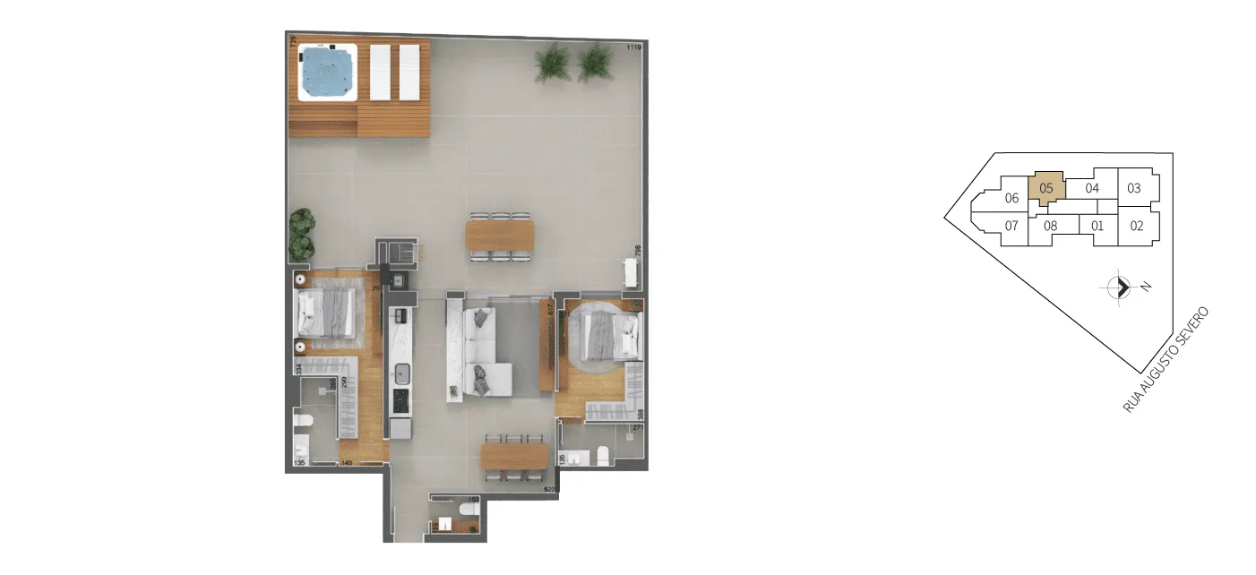 Planta do apartamento — referência sangiovese garden tipo 05