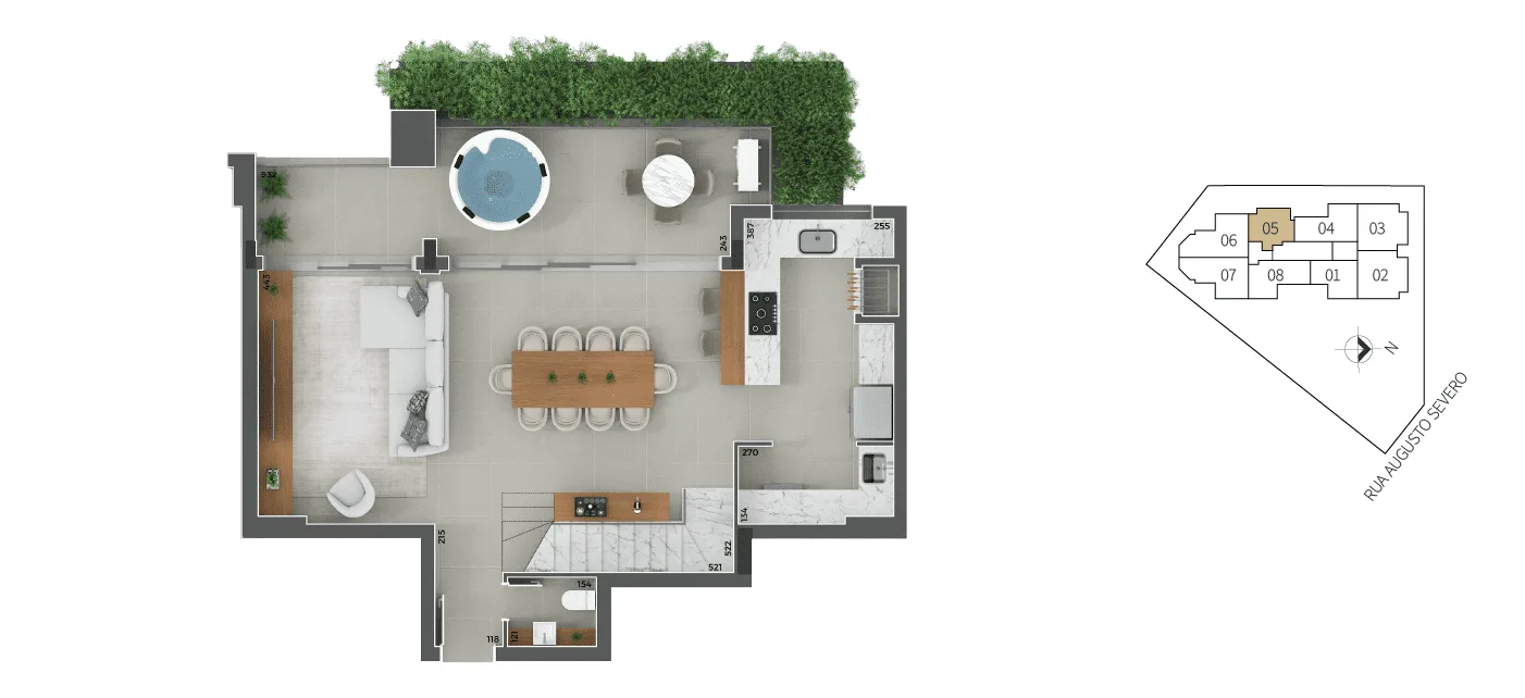 Planta do apartamento — referência sangioveses cobertura tipo 5 inferior