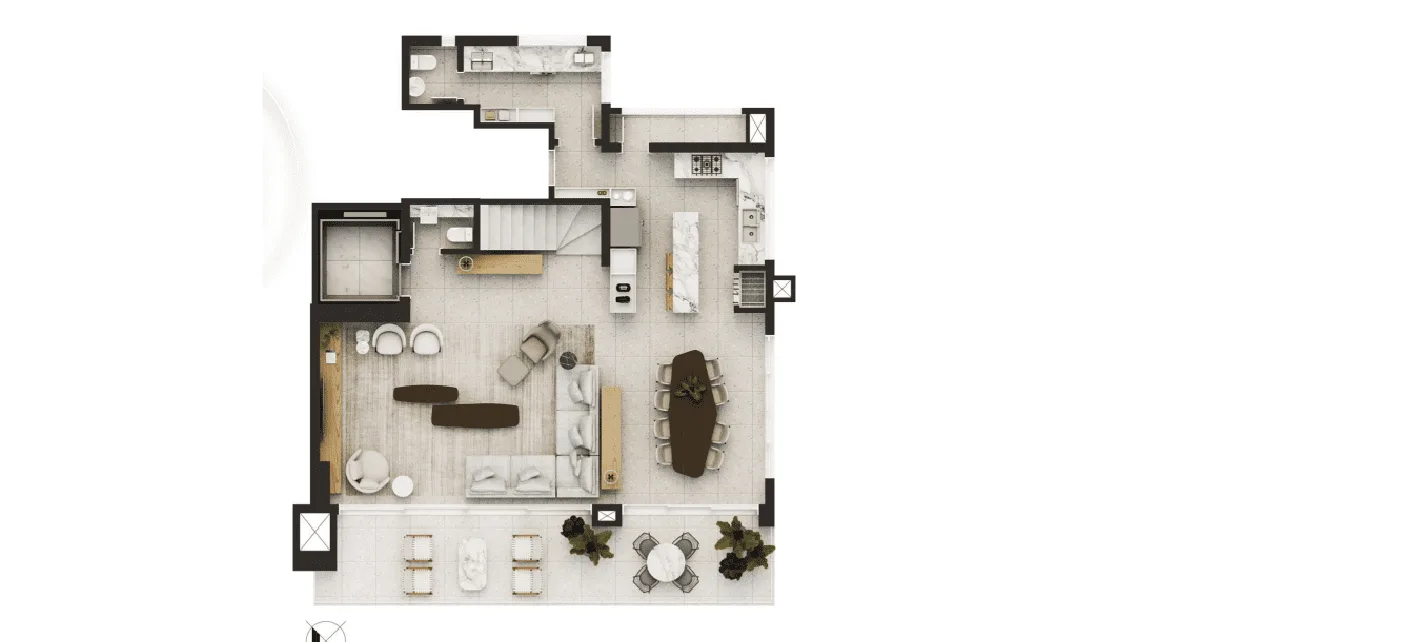 Planta do apartamento — referência BLANC - DUPLEX 2402 - Inferior