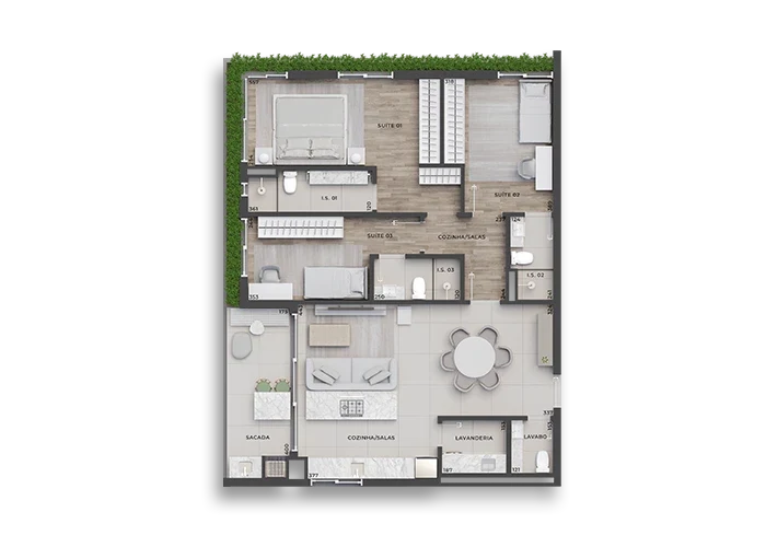 Planta do apartamento Tipo 304 — Porto Alto
