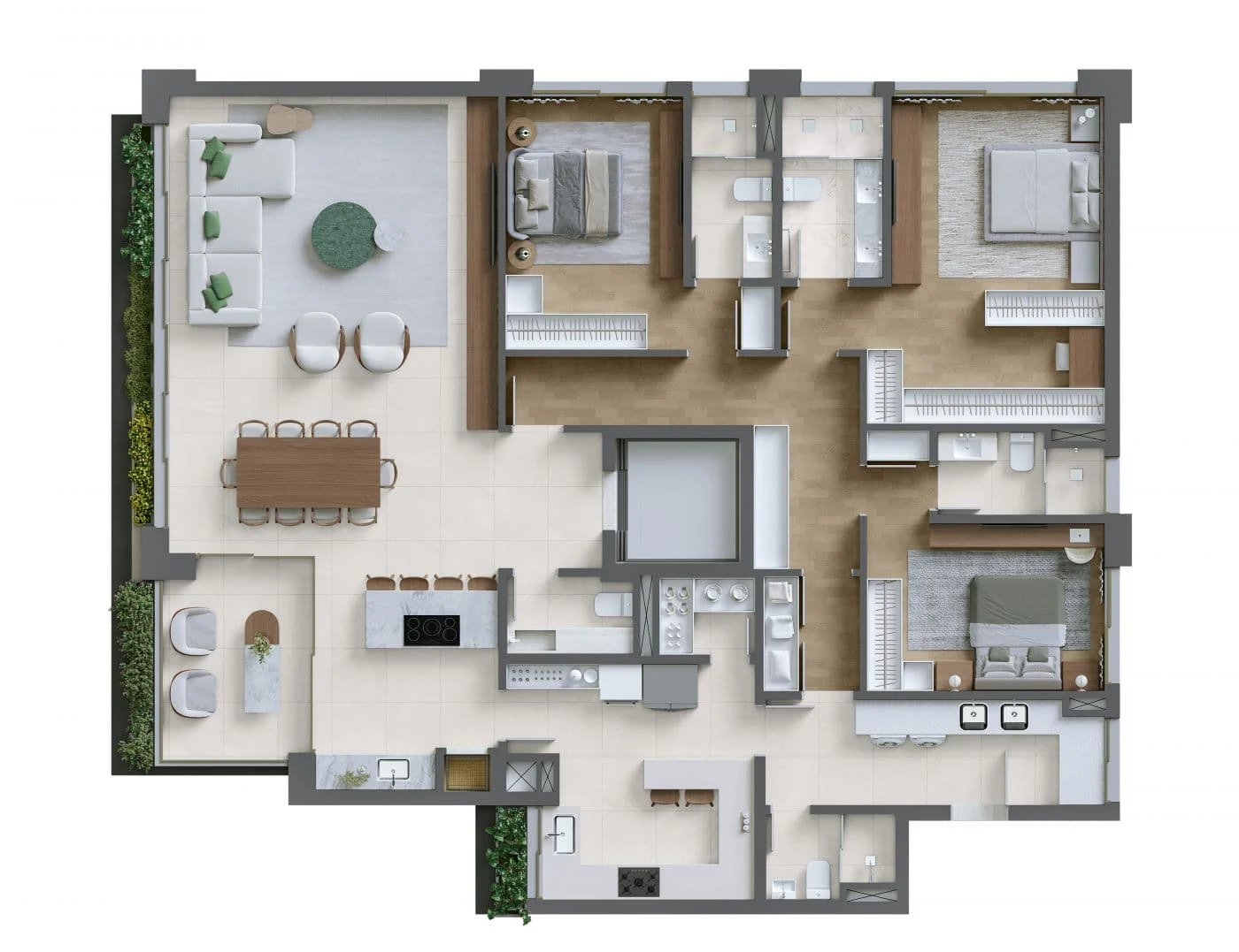 Planta ilustrativa — apartamento tipo03