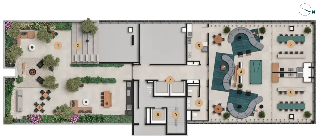 Planta do apartamento — referência areas de lazer