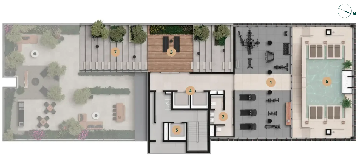 Planta do apartamento — referência wellness