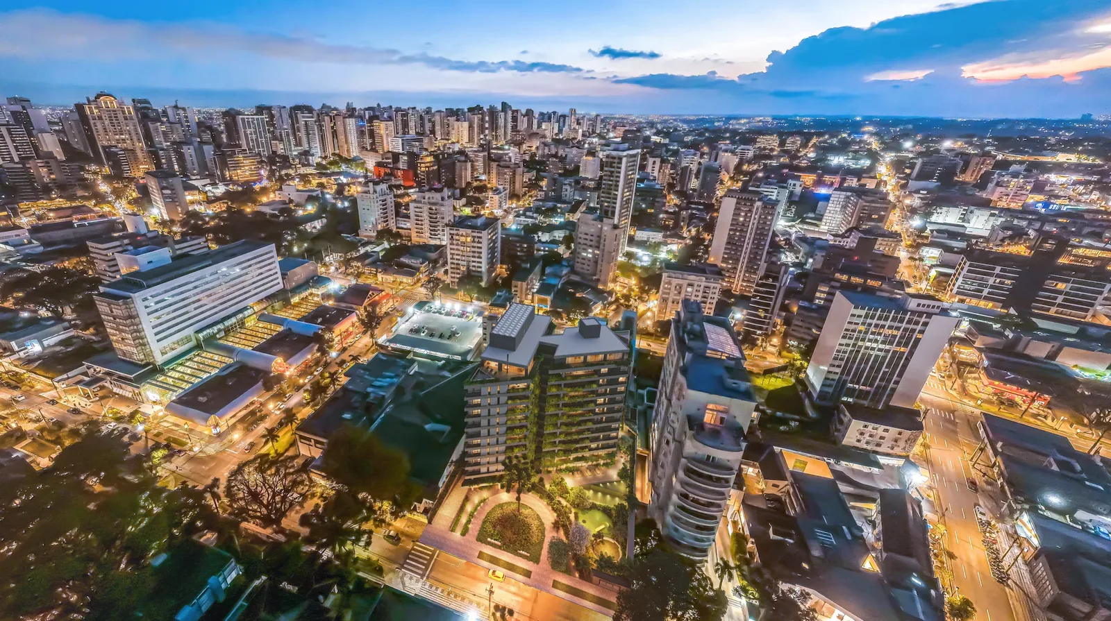 Vista aérea da região