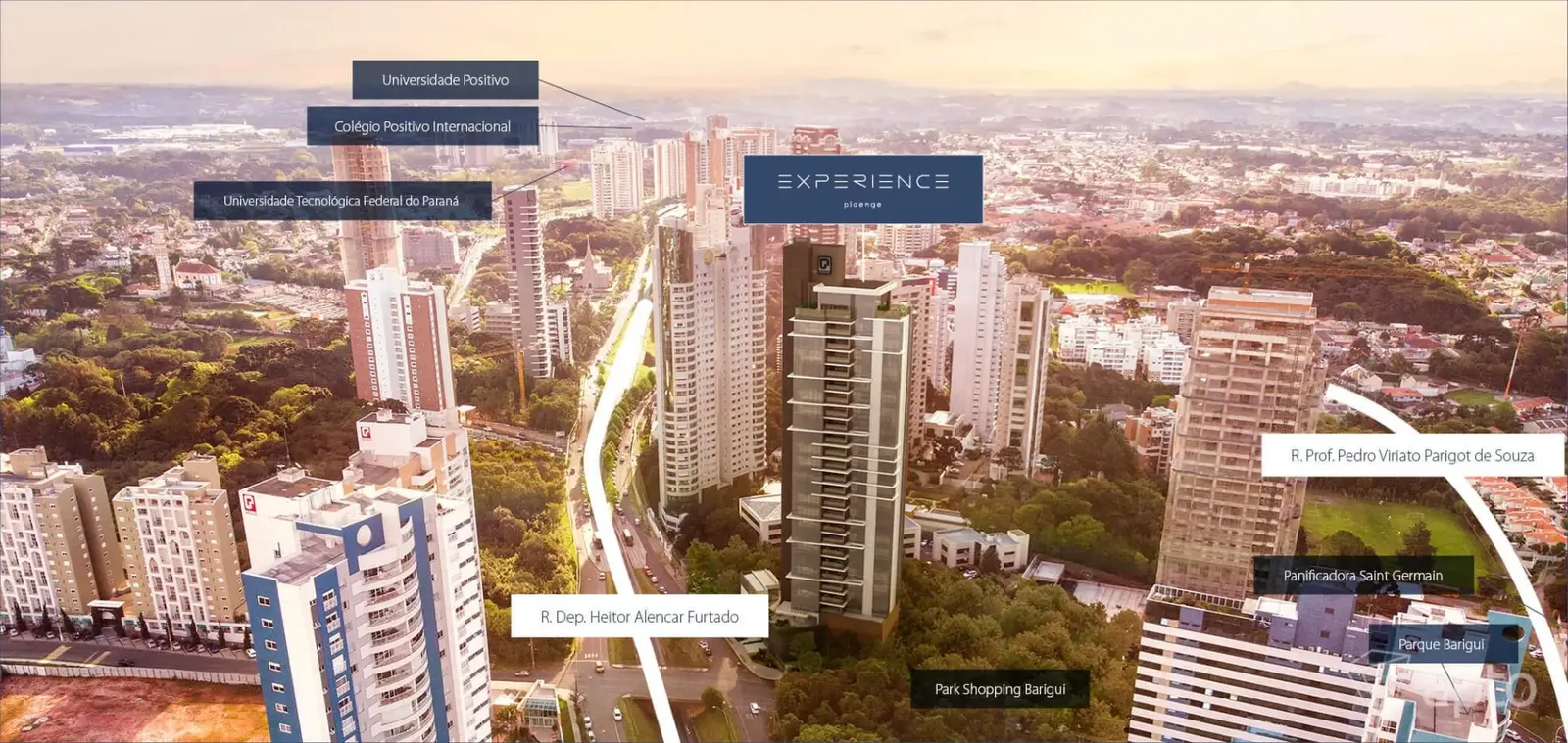 Perspectiva do empreendimento e entorno
