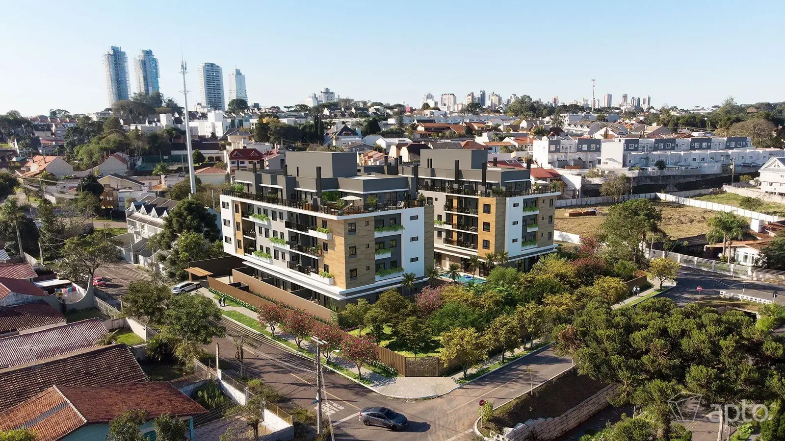 Perspectiva do empreendimento no entorno