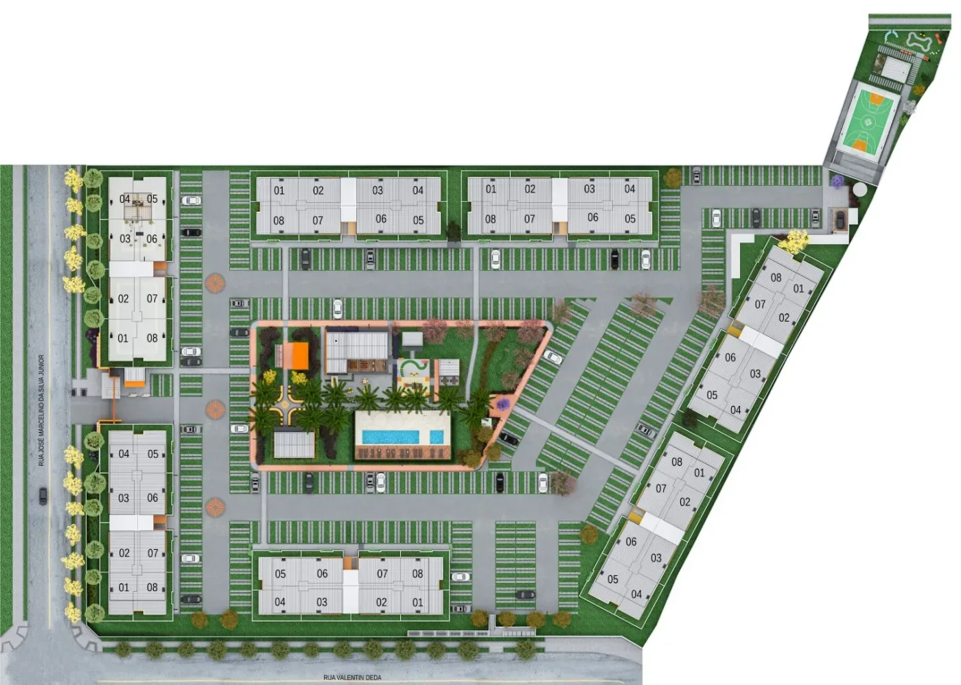 Implantação geral — contexto do condomínio