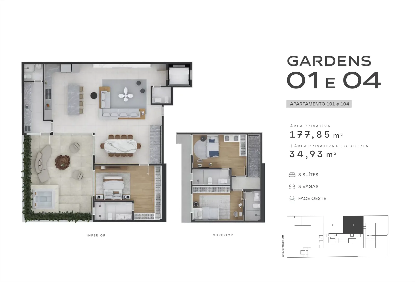 Planta do apartamento — referência AREA 1-4