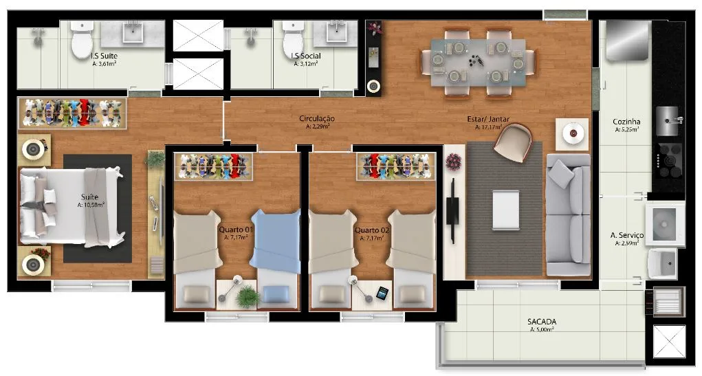 Planta do apartamento — referência F 06 09 E 10 1
