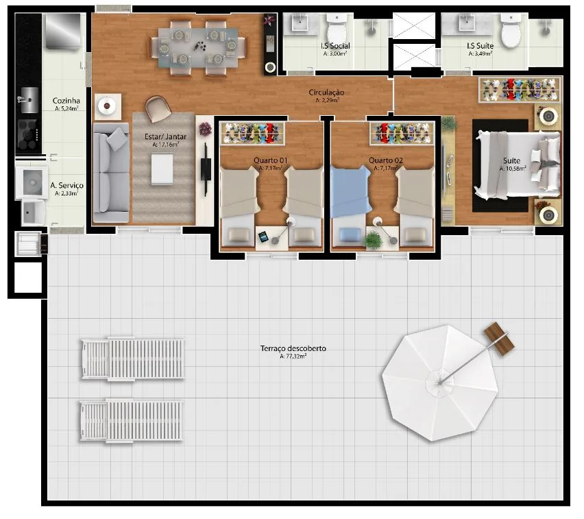 Planta do apartamento — referência garden 1