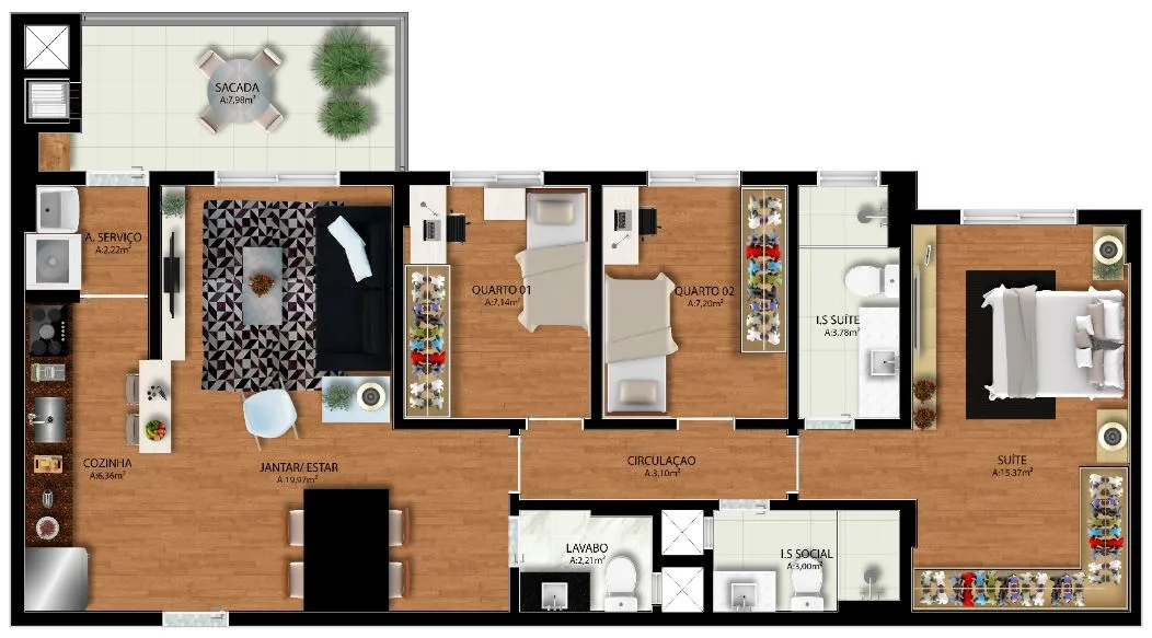 Planta do apartamento — referência F 02 E 05 1