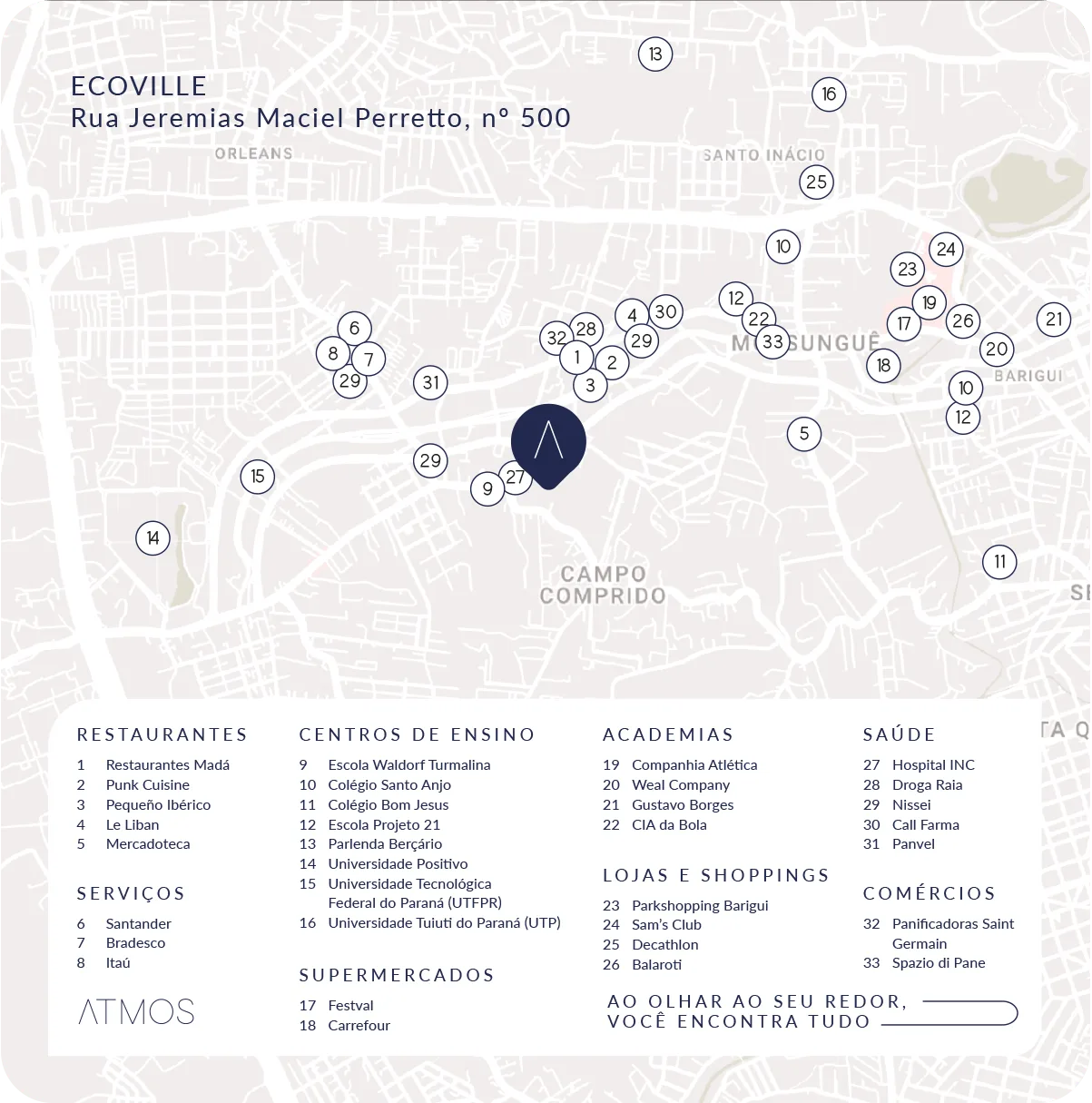 Mapa de localização · Atmos Ecoville