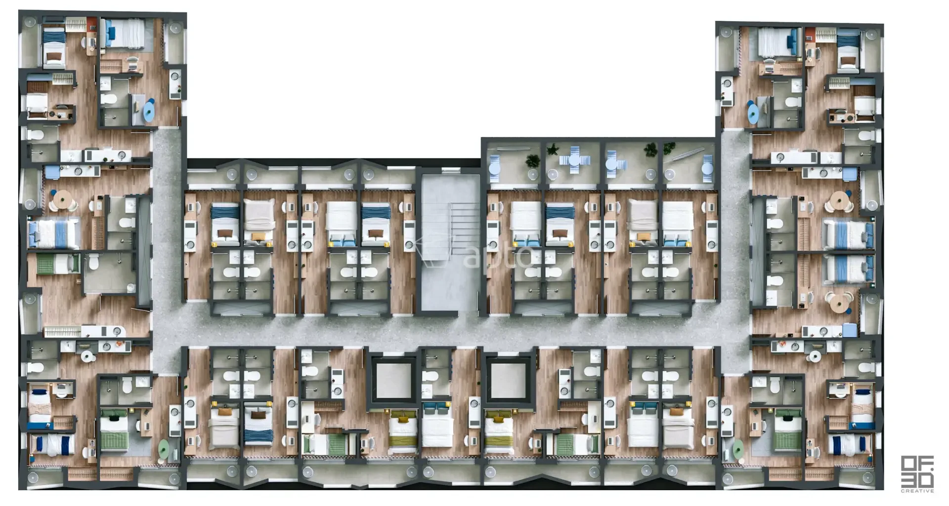 Planta do pavimento residencial — referência 10