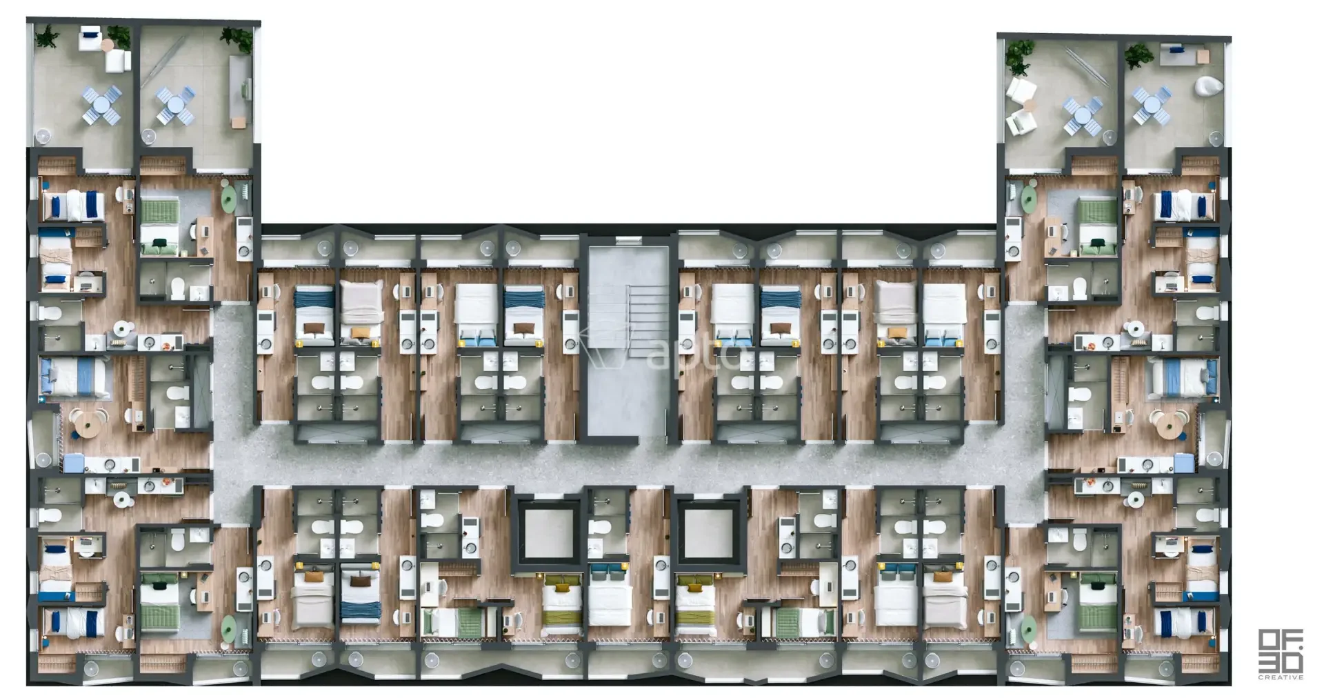 Planta do pavimento residencial — referência 11
