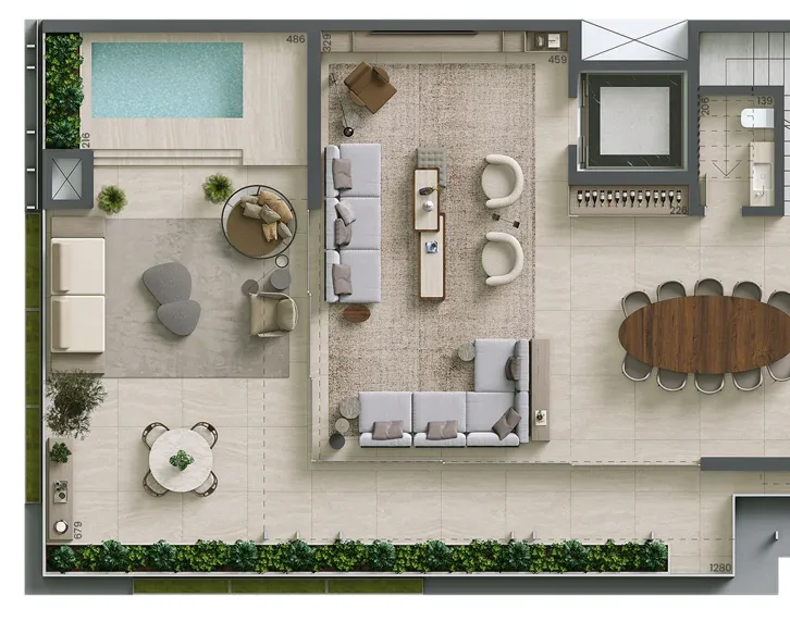 Planta do apartamento — referência Integração