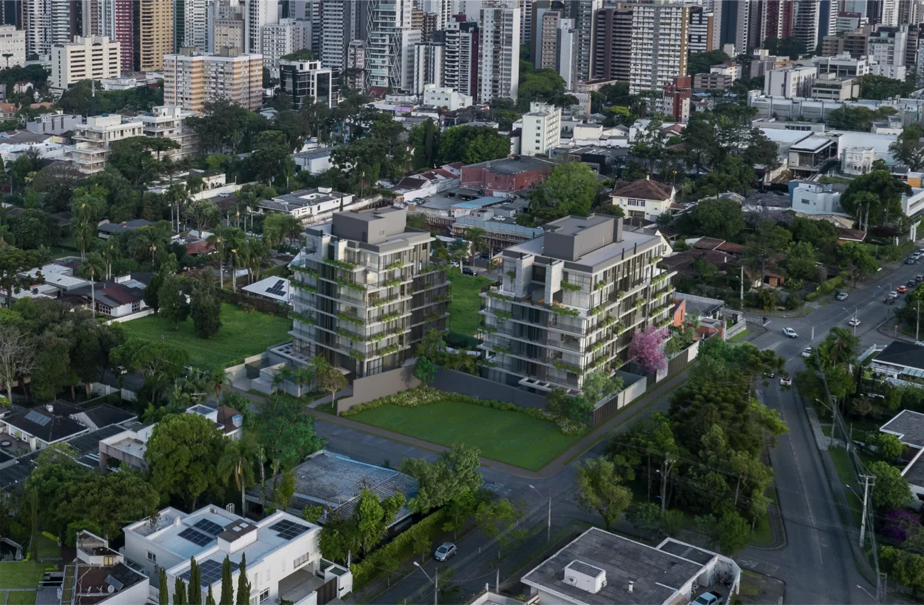 Vista aérea do empreendimento na região