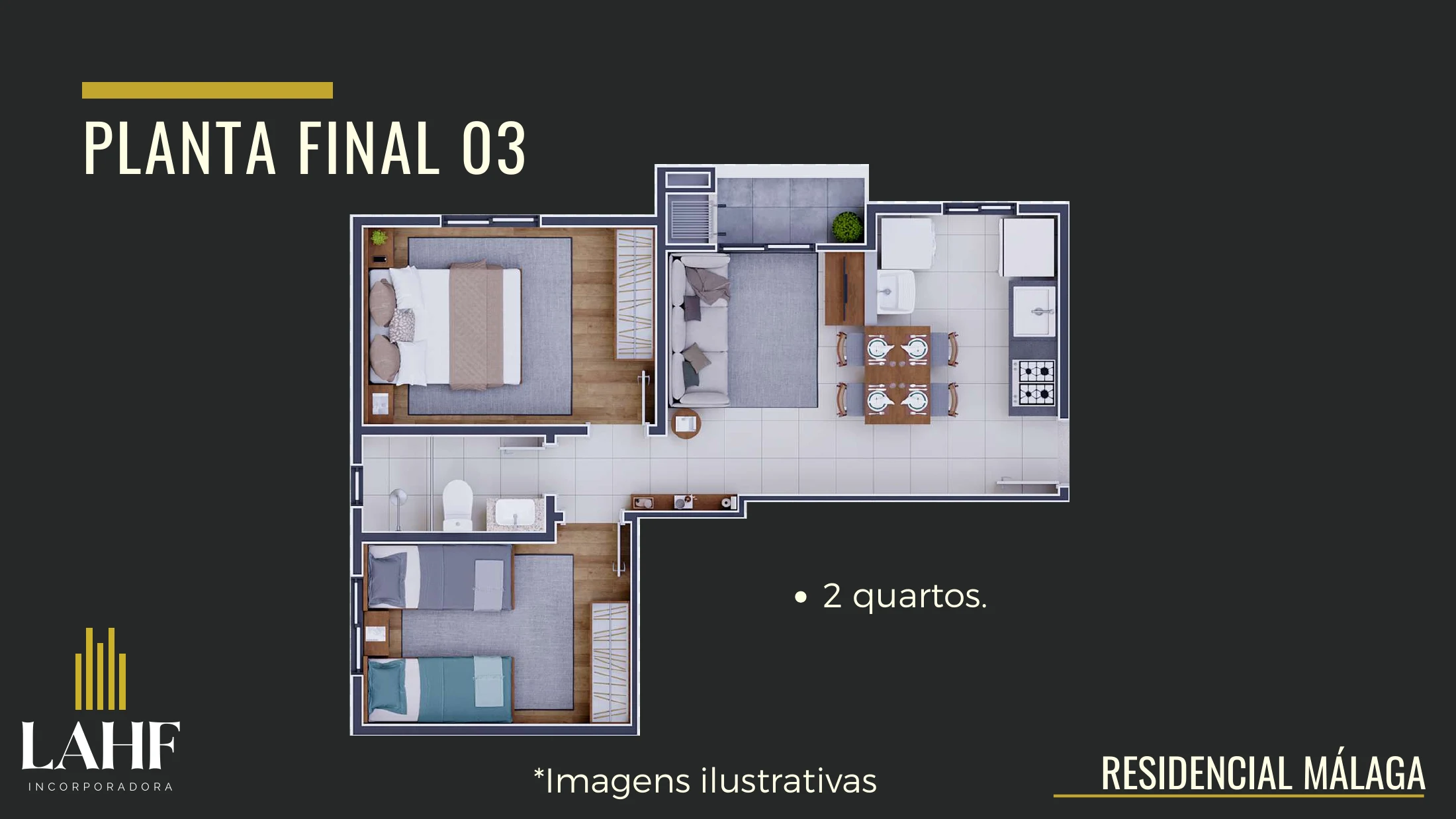 Planta ilustrativa — final03, dois dormitórios