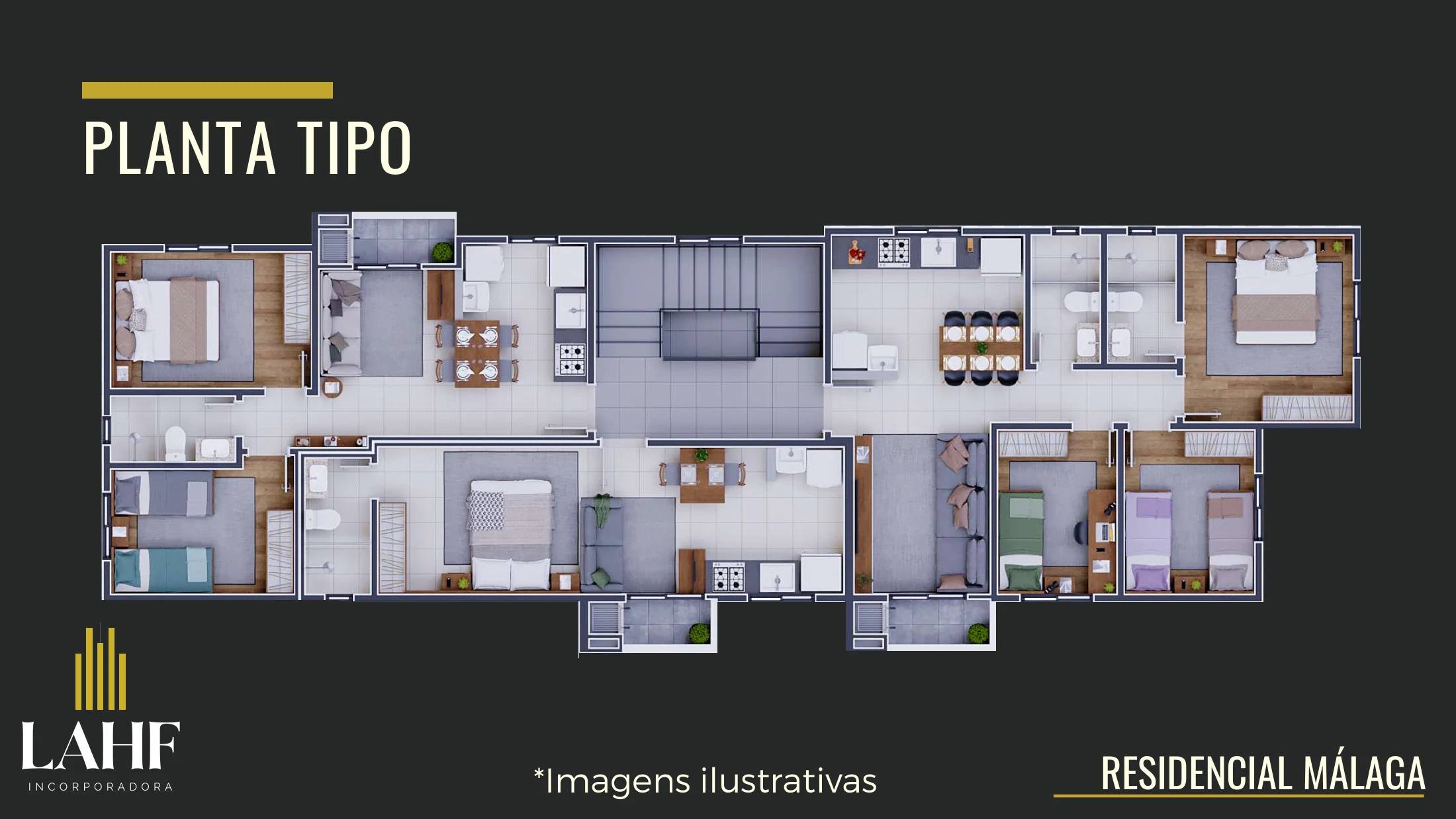 Planta ilustrativa do pavimento tipo