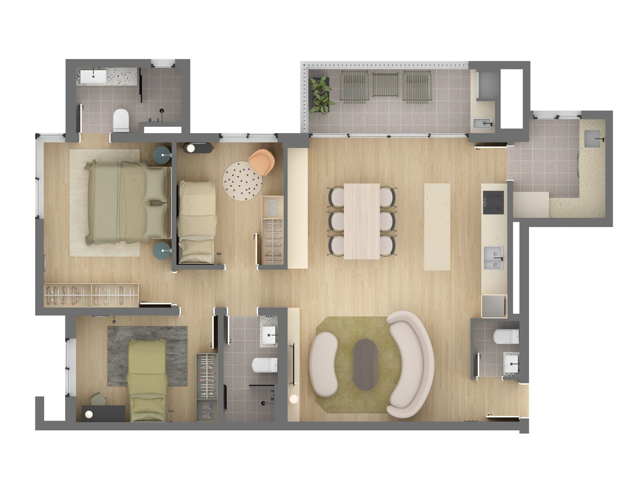 Planta do apartamento — referência humanizada