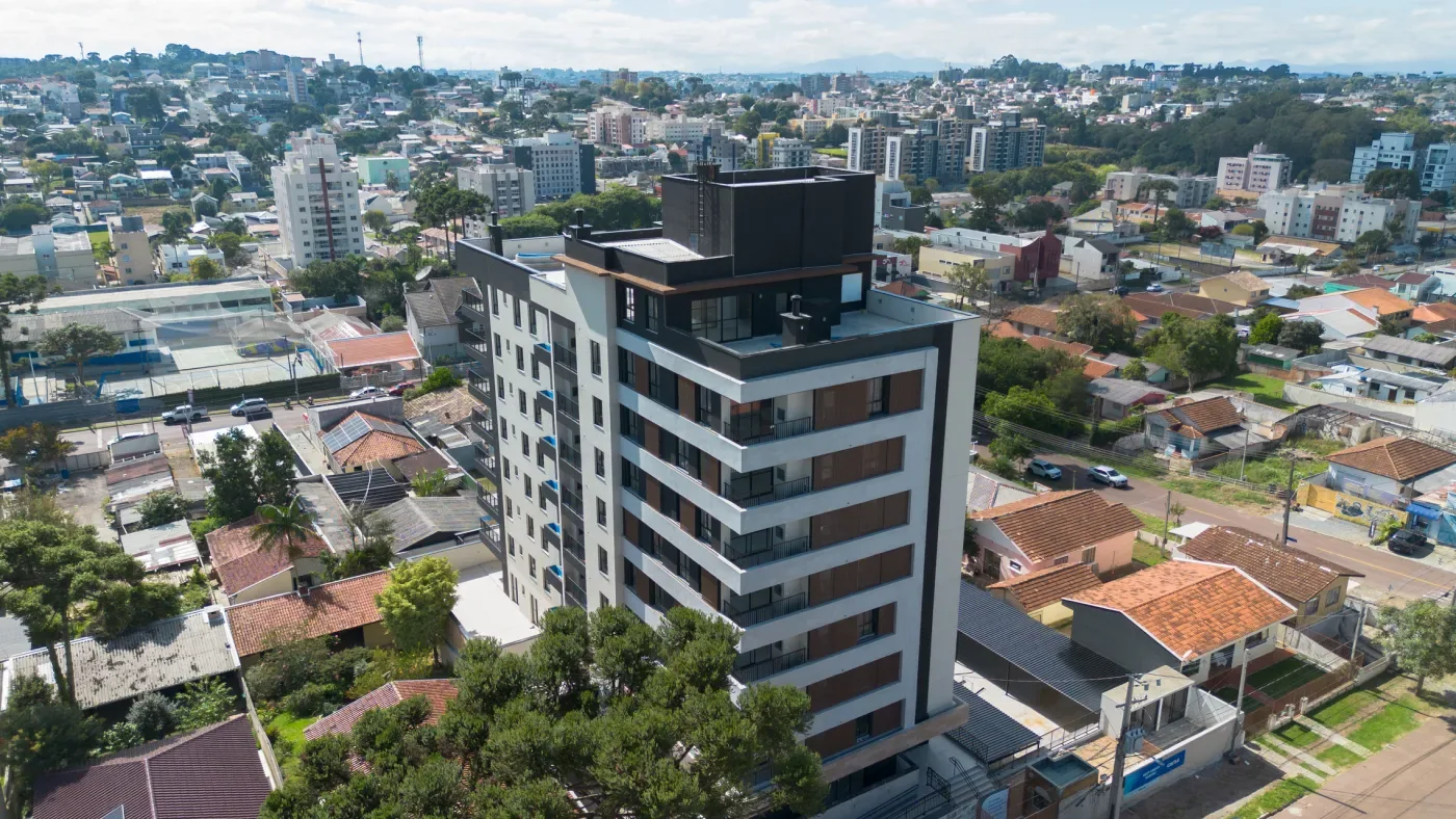Vista aérea ilustrativa do empreendimento e entorno
