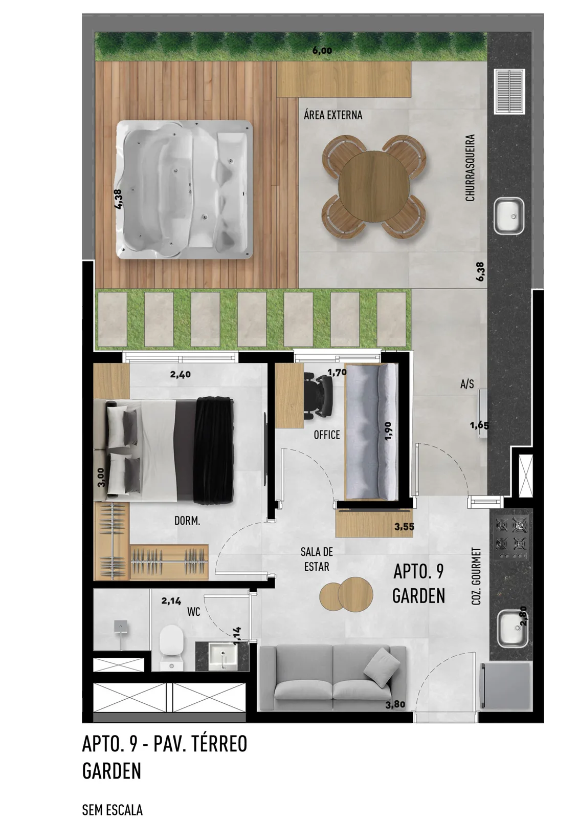 Planta do apartamento — referência APTO 9 TÉRREO
