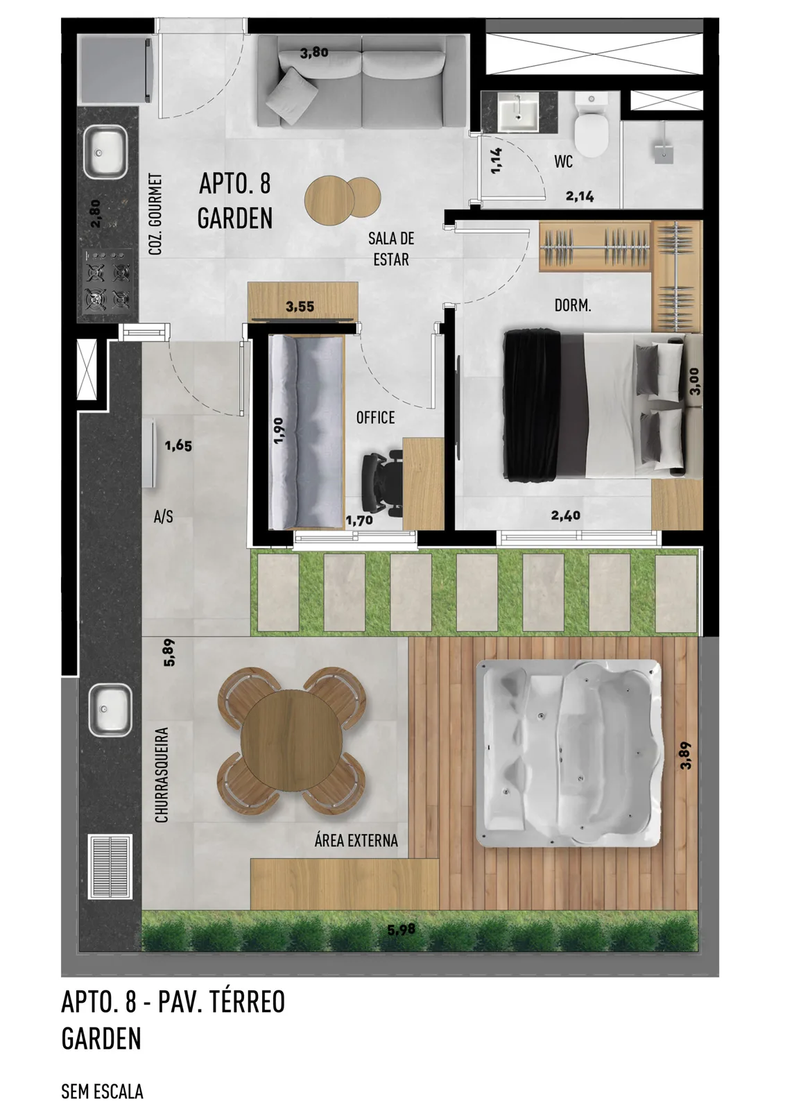 Planta do apartamento — referência APTO 8 TÉRREO