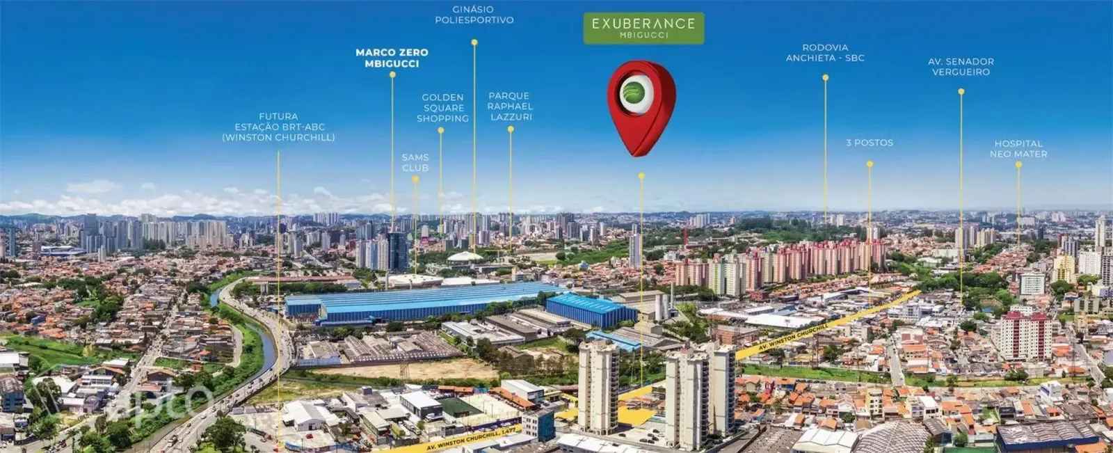Localização do empreendimento · vista aérea da região