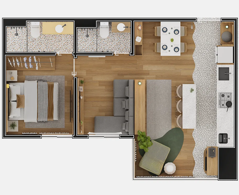 Planta do apartamento — referência TIPO SALA EXTENDIDA