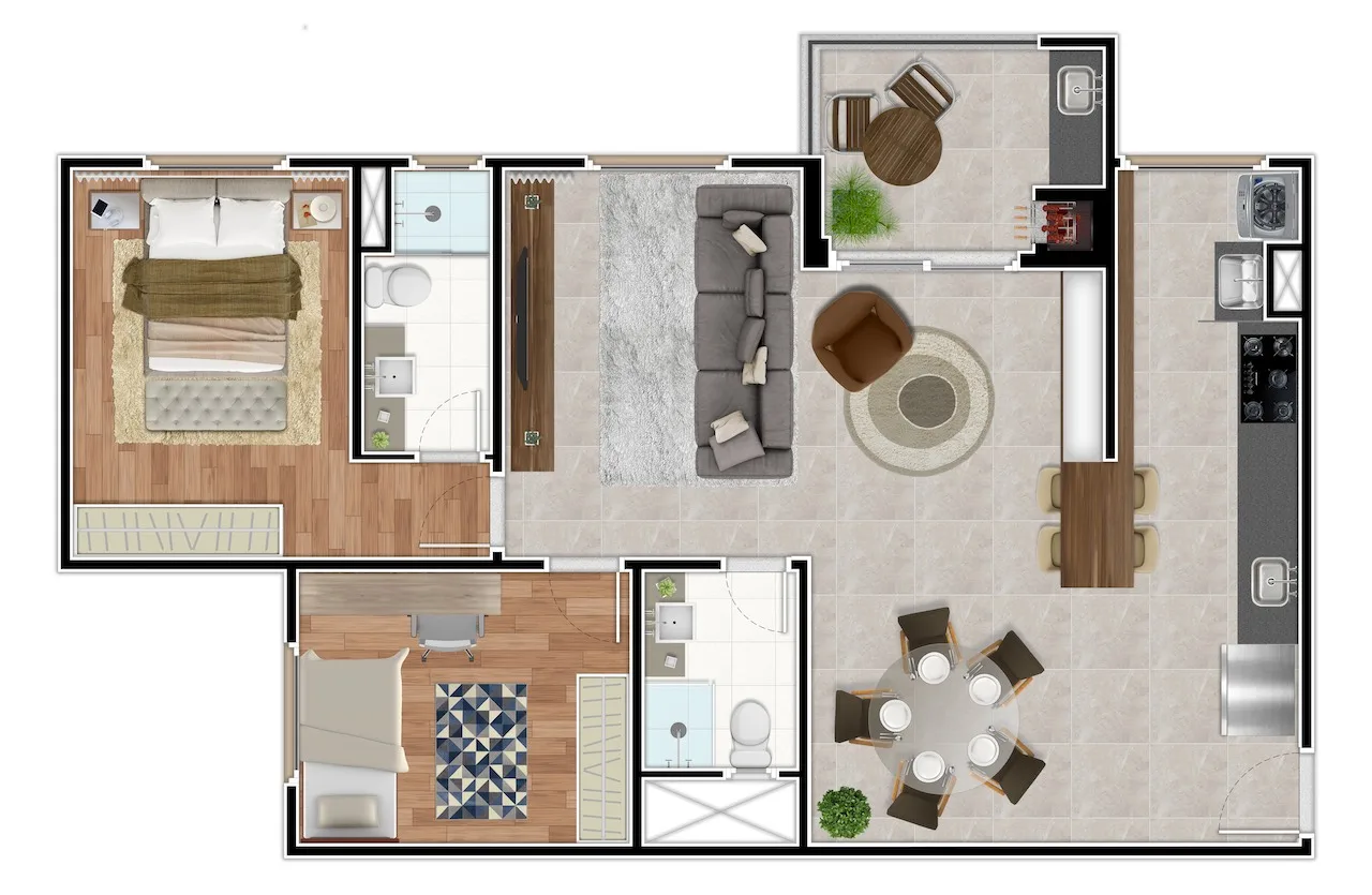 Planta do apartamento — referência 80 SALA EXPANDIDA low