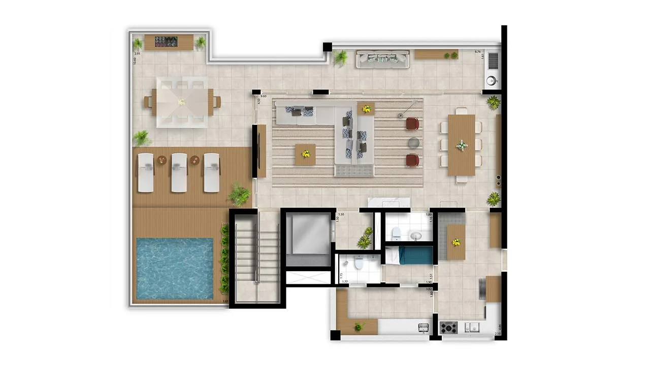 Planta do apartamento — referência Apto Cobertura Duplex – Piso Superior