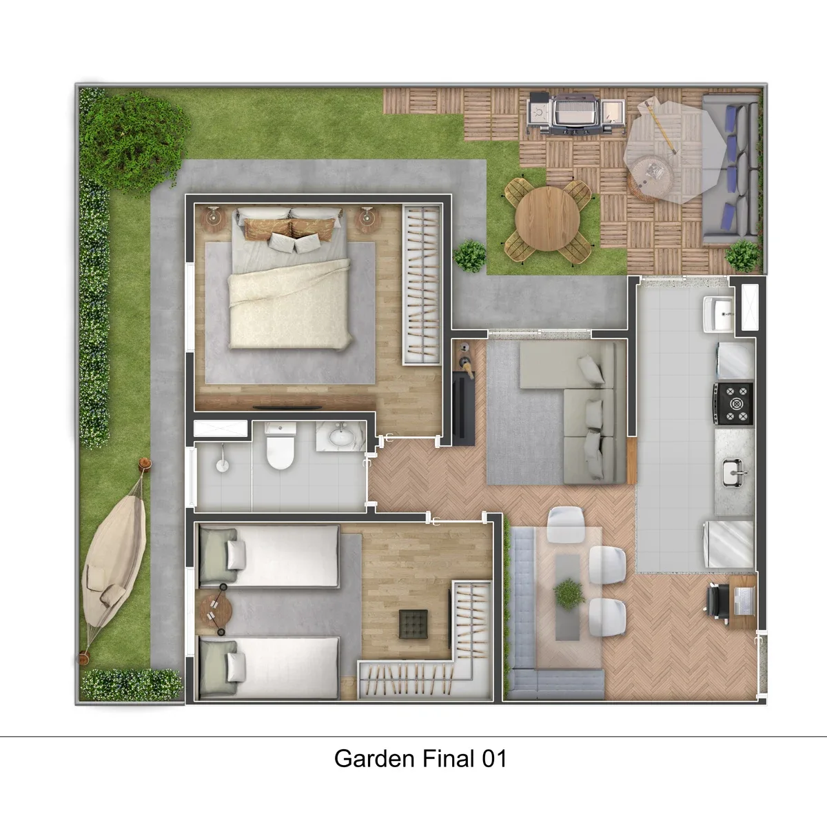 Planta do apartamento — referência unyon di grand oasis poa sp union poa tipo garden hr r00