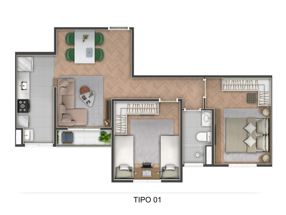 Planta do apartamento — referência unyon di grand oasis poa sp union poa tipo 01 hr r00