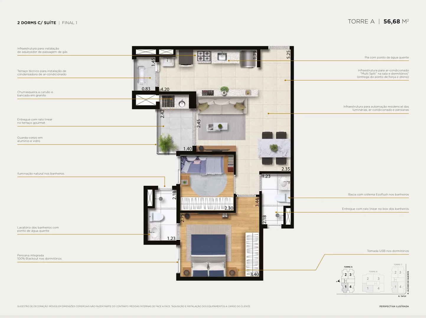 Planta do apartamento — referência TorreA 1