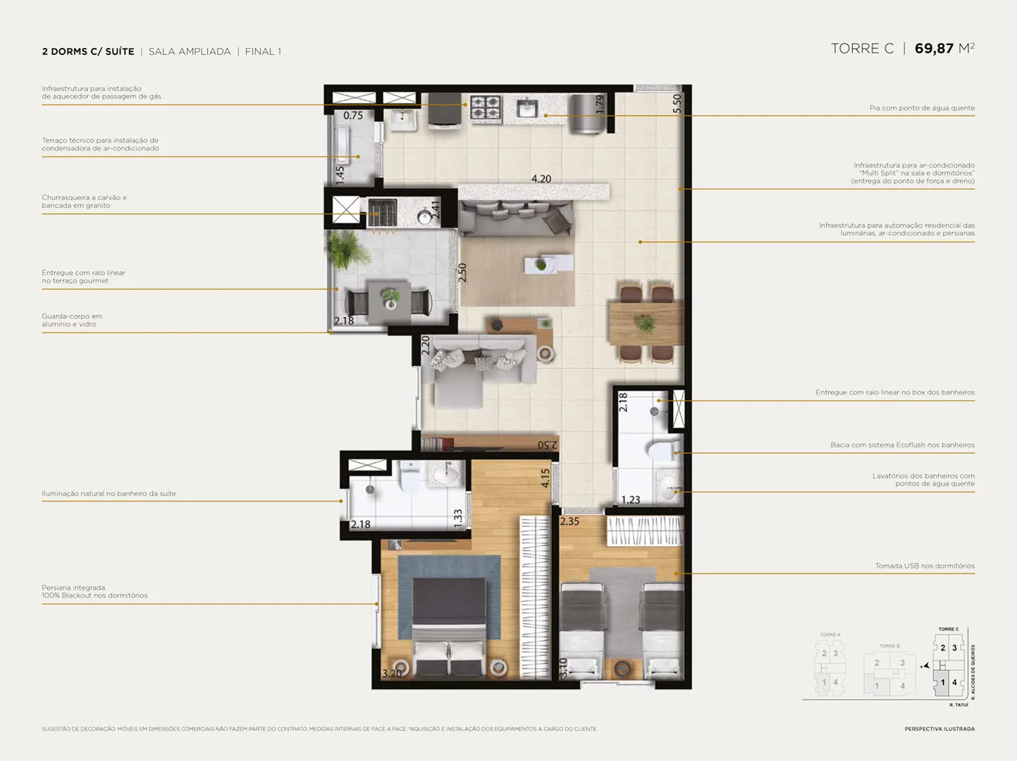 Planta do apartamento — referência TorreC 1