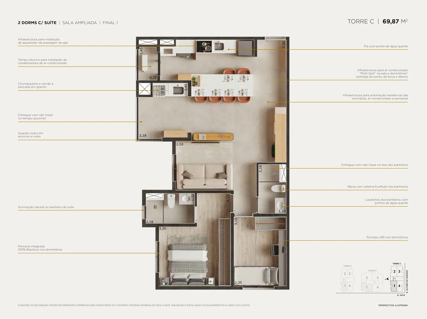 Planta do apartamento — referência TorreC 3