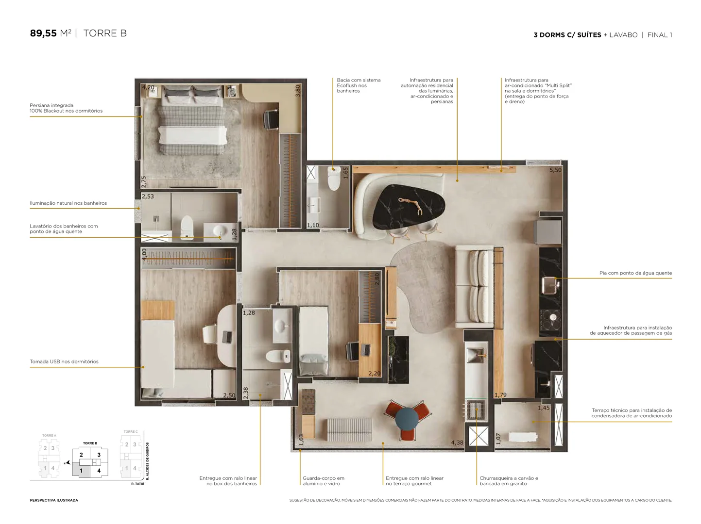Planta do apartamento — referência TorreB 1