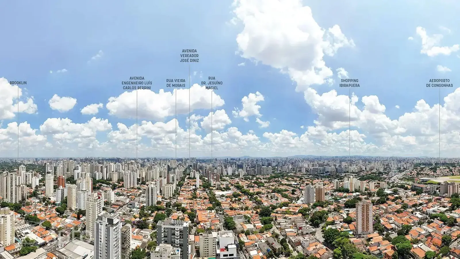 Vista aérea da região do empreendimento