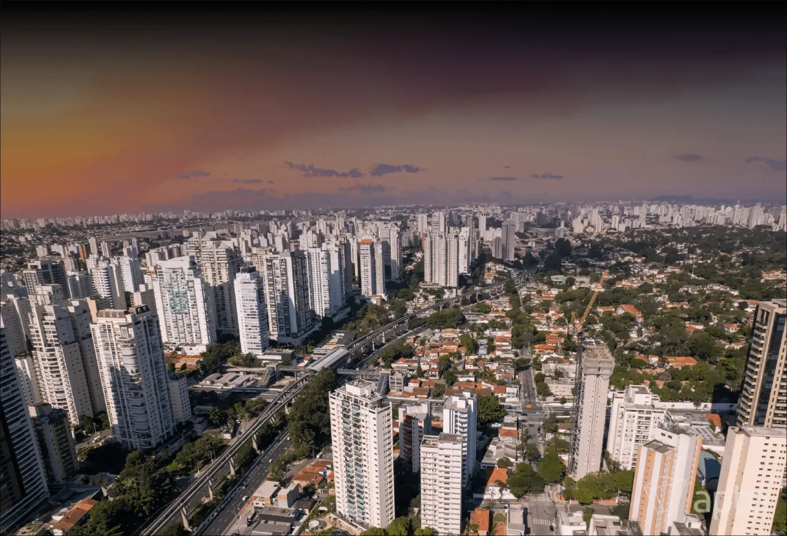 Vista aérea da região do empreendimento