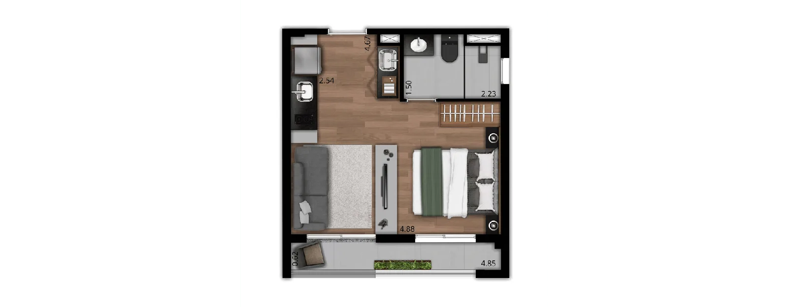 Planta do apartamento — referência STUDIO