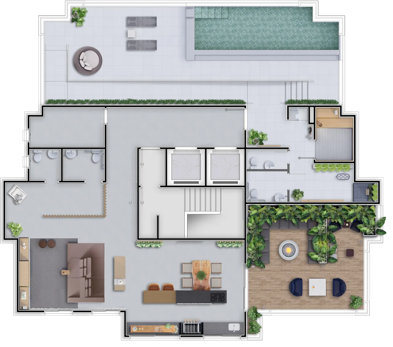 Planta do apartamento — referência ROOFTOP