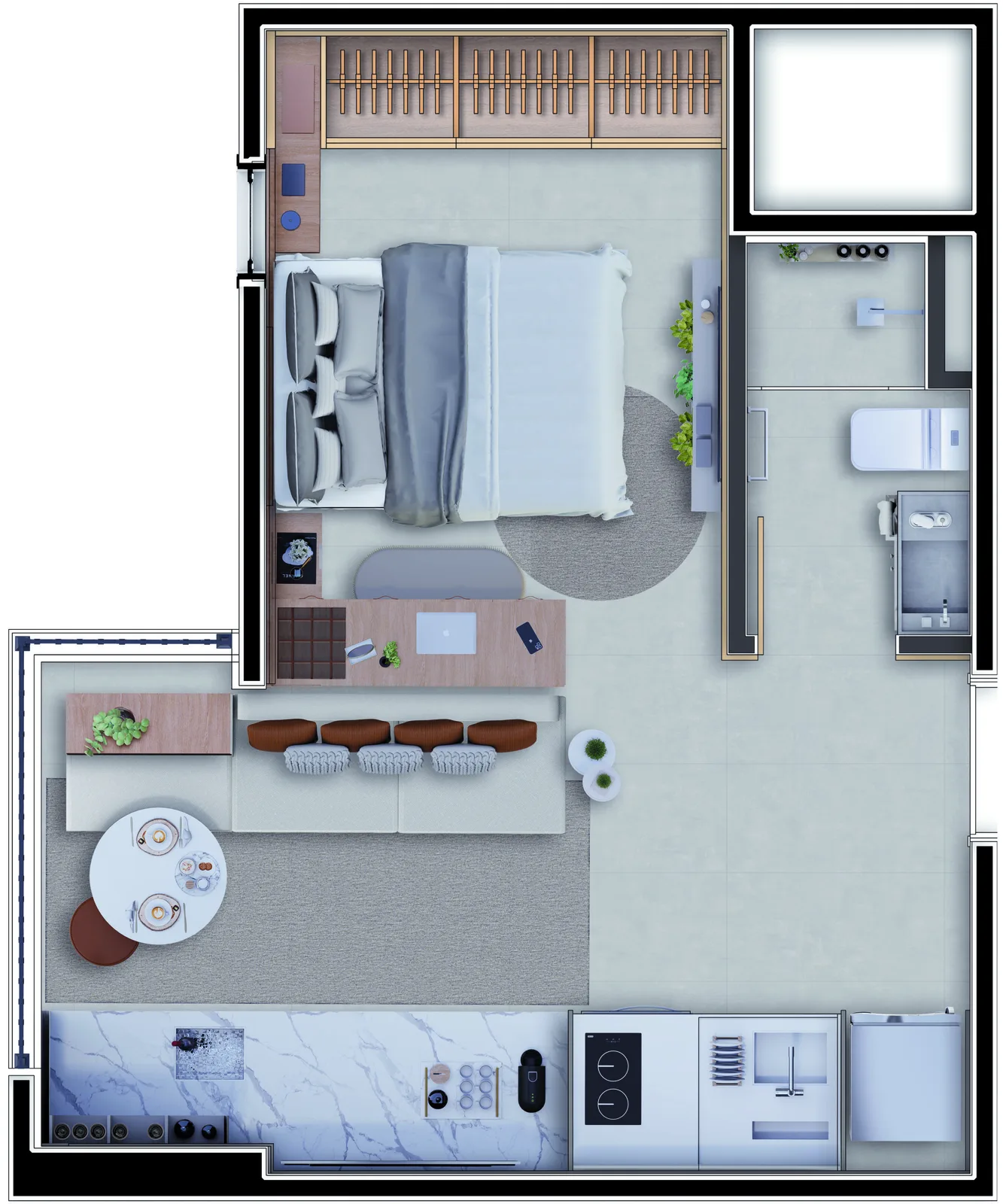 Planta do apartamento — referência 29,25m2 - Final 2