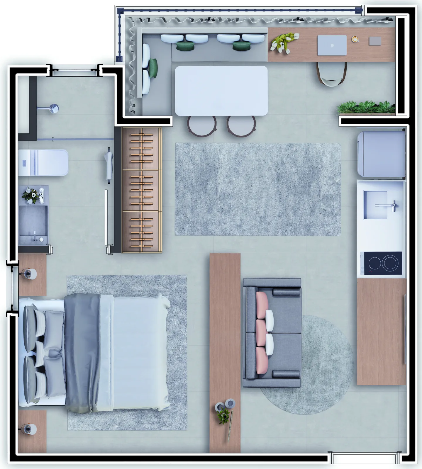 Planta do apartamento — referência 29,75m2 - Final 3