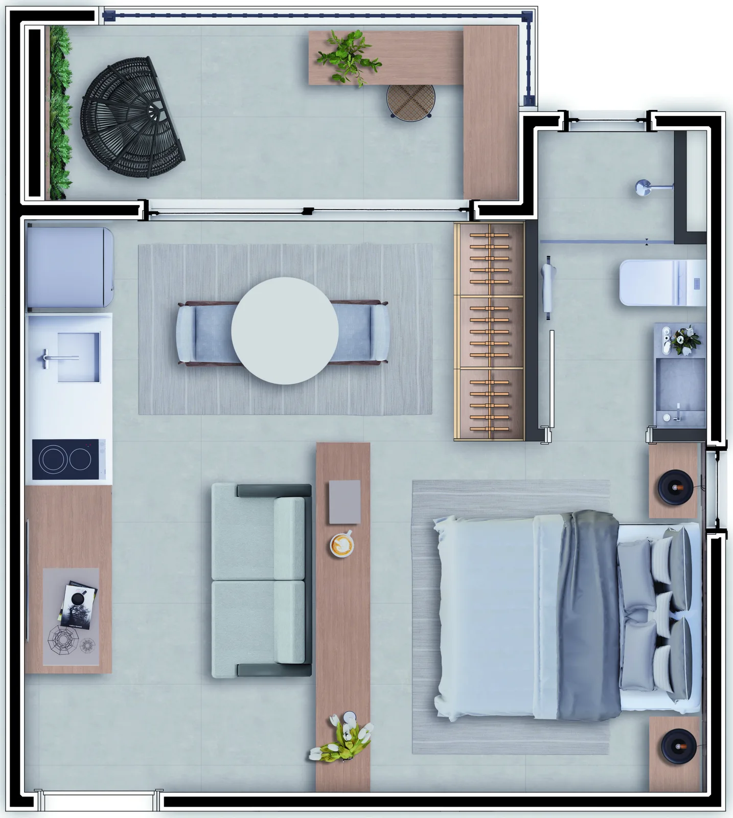Planta do apartamento — referência 29,75m2 - Final 5
