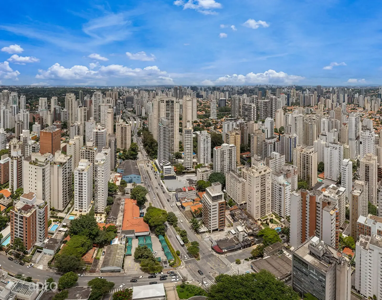 Vista aérea da região do empreendimento