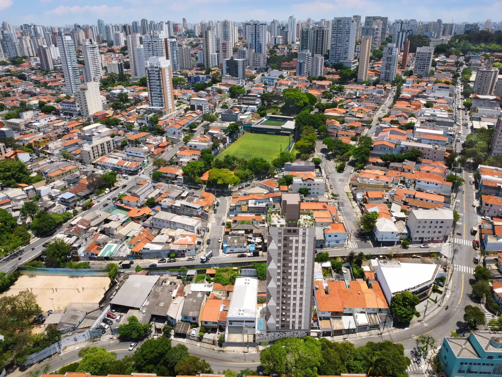 Vista aérea da região do empreendimento