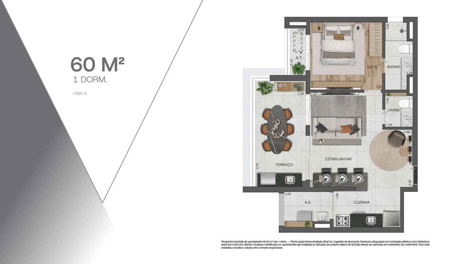 Planta do apartamento — referência 60 2