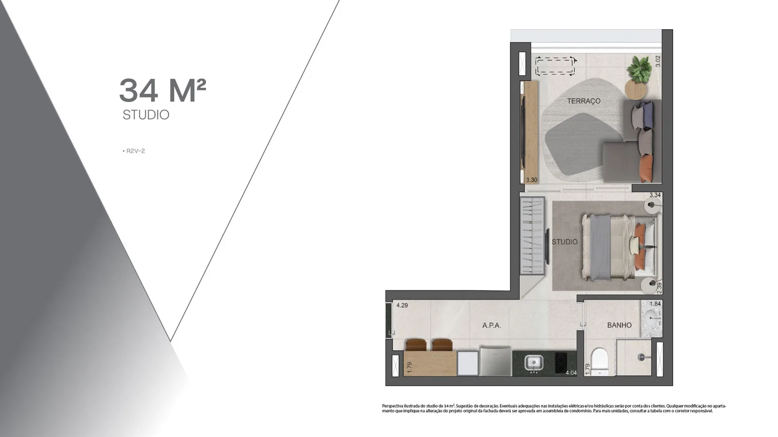 Planta do apartamento — referência 34 1